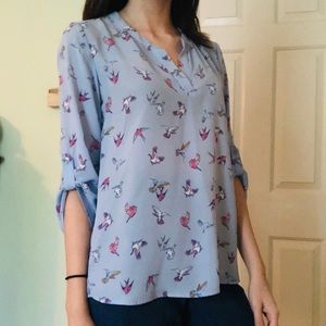 NWT Pink Rose Vintage Adorable Birdy Blouse